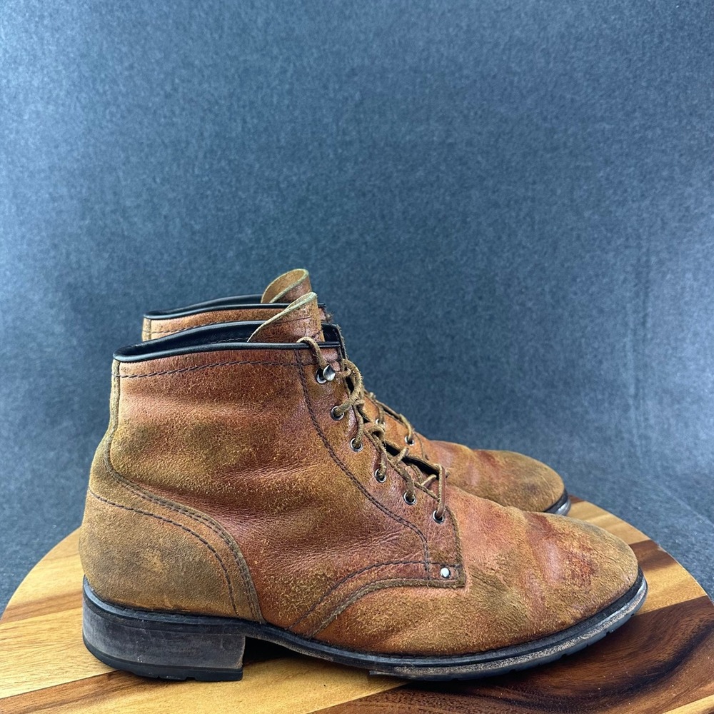 Cole Haan Brown Roughout Service Lace Boots Vibram Sole Mens 13